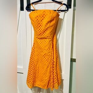 Maeve Strapless Orange Eyelet Dress